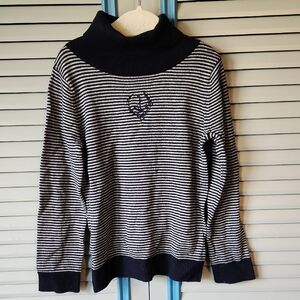 Jacadi Paris Navy & Grey Striped Turtleneck Sweater